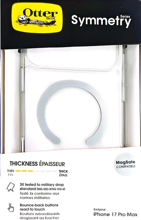 כיסוי אוטרבוקס אייפון 17 פרו מקס | OtterBox Symmetry MagSafe| צבע שקוף