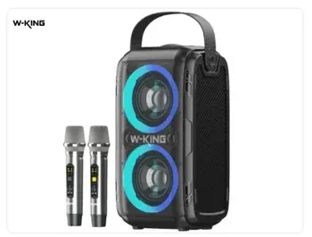 רמקול בידורית T9II ו-2 מיקרופונים מבית W-KING